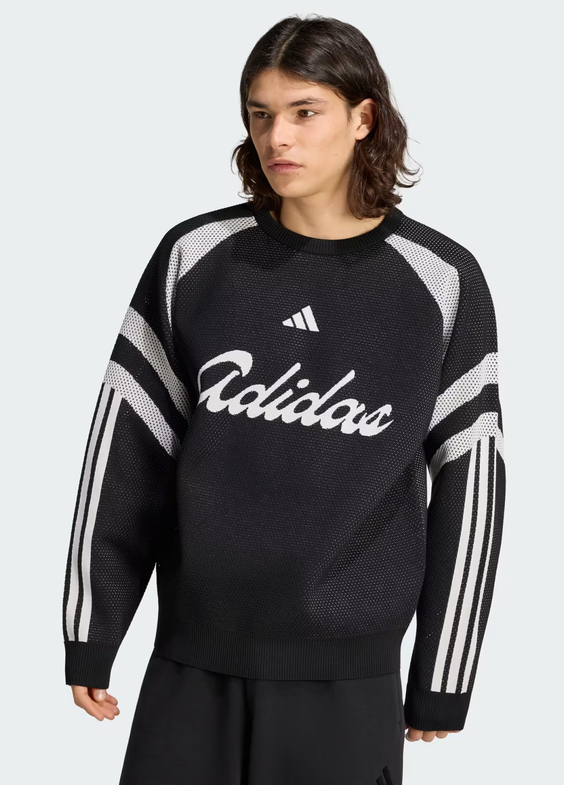 Felpa Uomo Adidas House of Tiro Knitted - Nero/Bianco