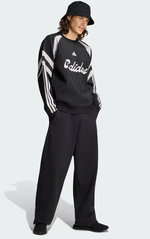 Felpa Uomo Adidas House of Tiro Knitted - Nero/Bianco