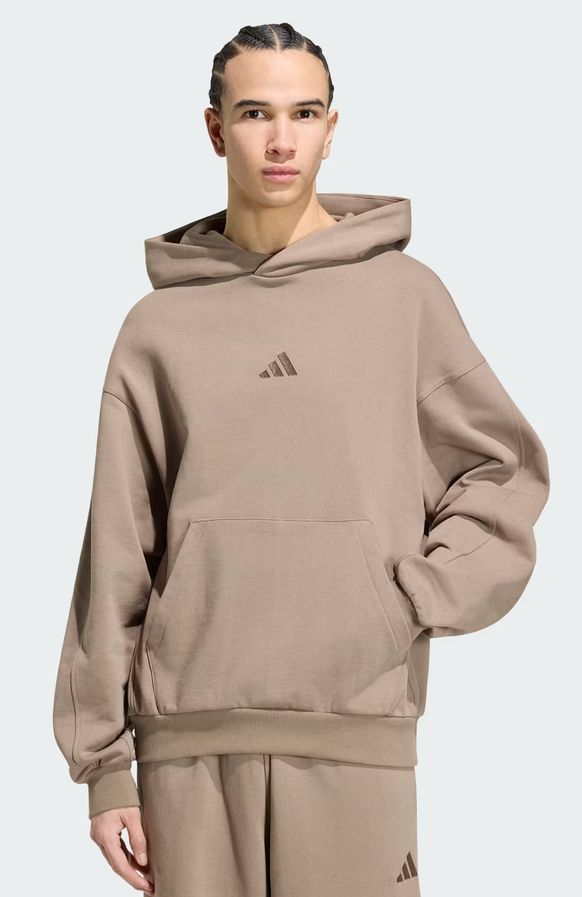 Felpa Uomo Adidas Kit Small Logo - Marrone