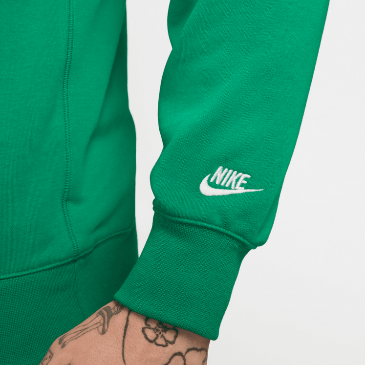 Felpa Uomo Nike Club FT Crew Bolt - Verde