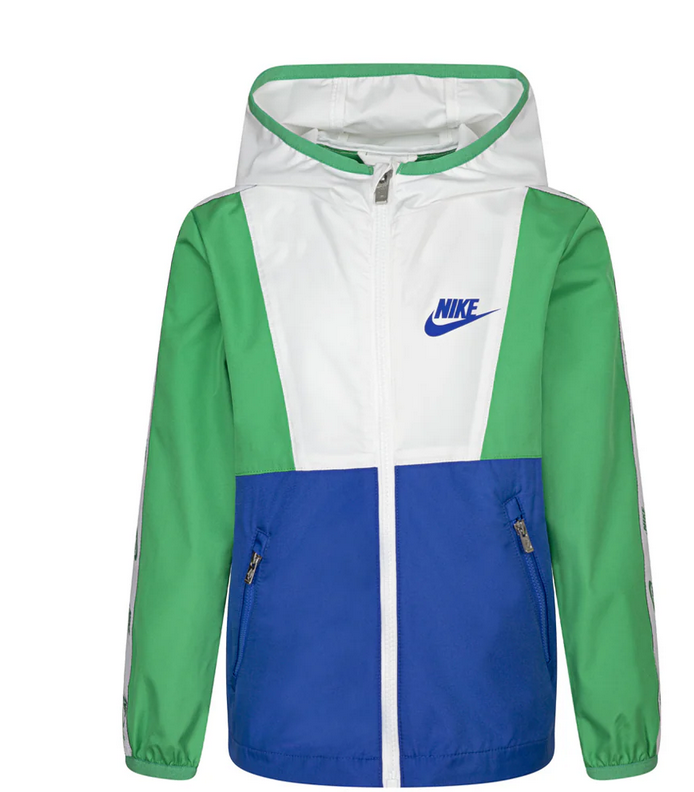 Giacca Bambino Antivento Nike Color Block - Verde/Bianco/Blu