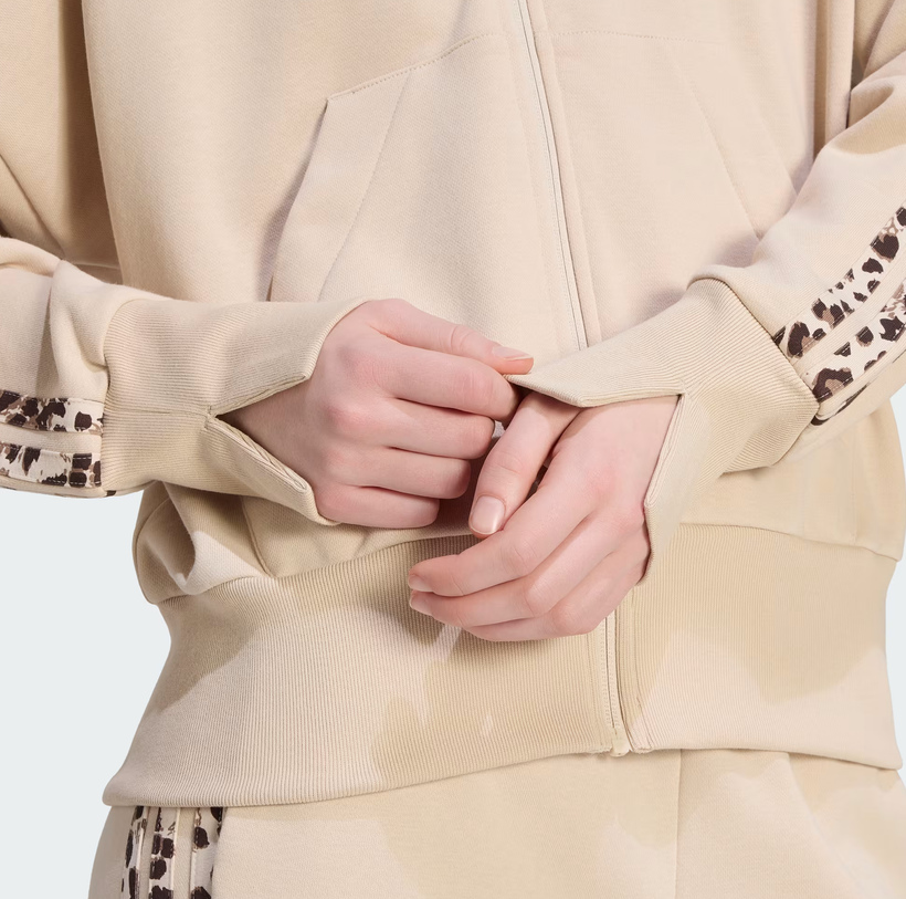 Giacca Donna Adidas Essentials 3-Stripes Animalier - Beige