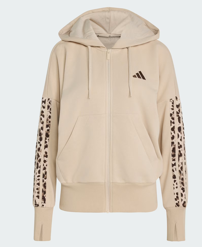 Giacca Donna Adidas Essentials 3-Stripes Animalier - Beige