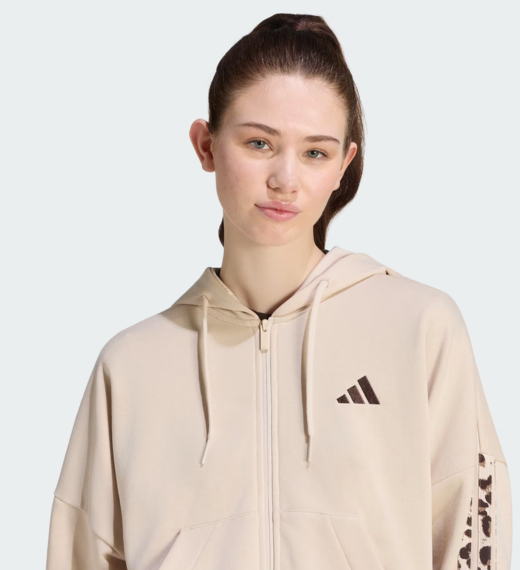 Giacca Donna Adidas Essentials 3-Stripes Animalier - Beige