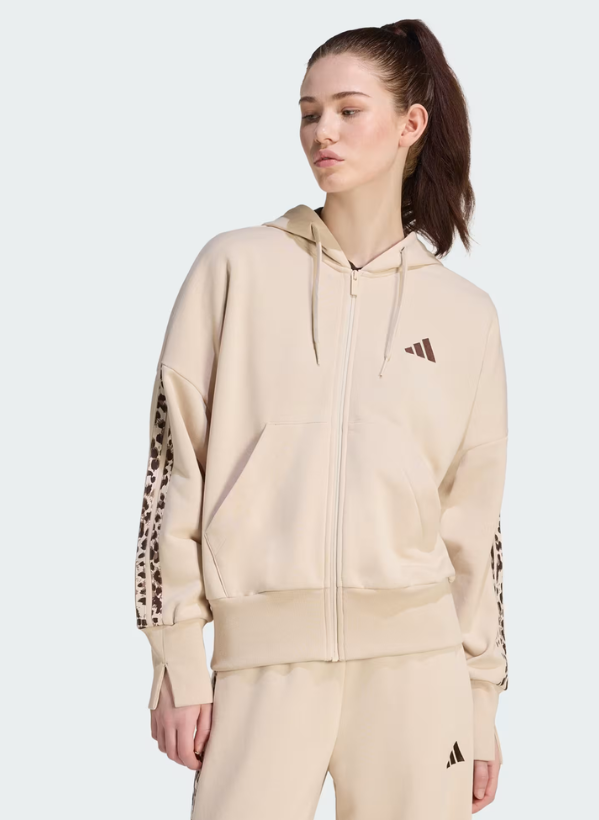 Giacca Donna Adidas Essentials 3-Stripes Animalier - Beige