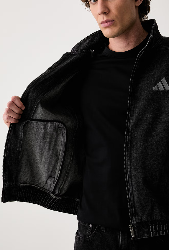 Giacca Uomo Adidas Denim - Nero