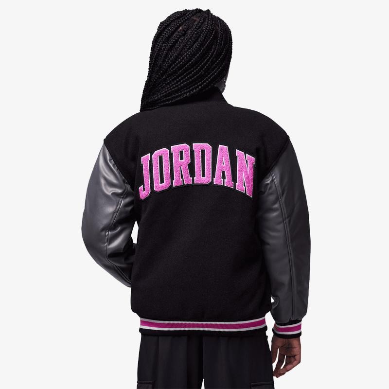 Giubbotto Ragazza Jordan Varsity - Nero/Fucsia