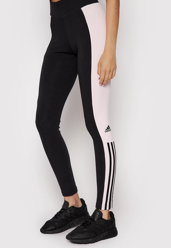 Leggings Donna Adidas Essentials Colorblock Cut 3 - Nero/Rosa