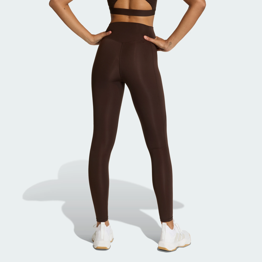 Leggings Donna Adidas Optimé Essentials Stash Pocket - Marrone