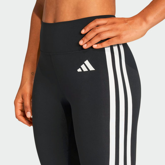 Leggings donna Optime Essentials 3 strisce 3/4 - Nero