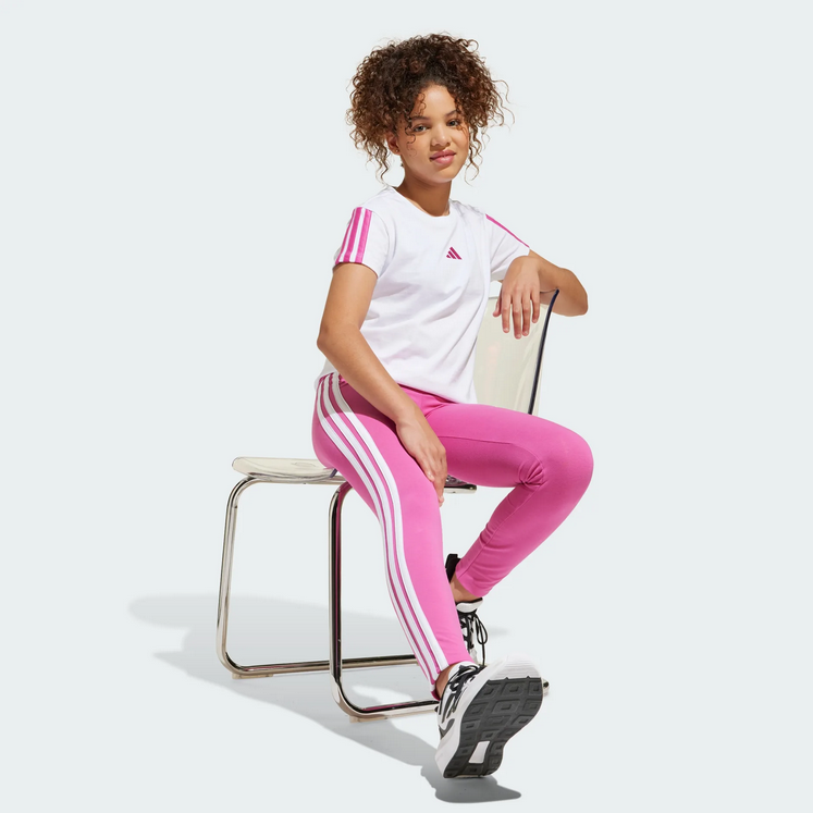 Leggings Ragazza Adidas Essentials 3-Stripes - Fucsia/Bianco