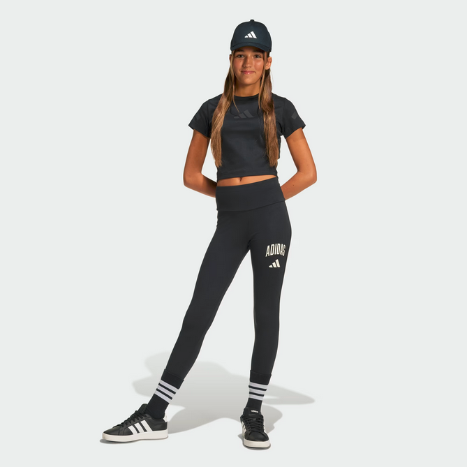 Leggings ragazza Adidas Collegiate - Nero