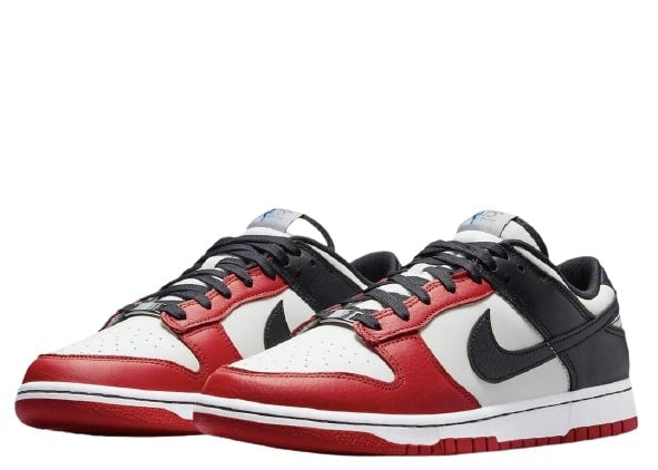 SCARPE DONNA NIKE DUNK LOW- BIANCO/NERO/ROSSO IN PELLE