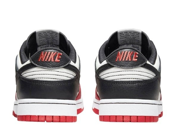 SCARPE DONNA NIKE DUNK LOW- BIANCO/NERO/ROSSO IN PELLE