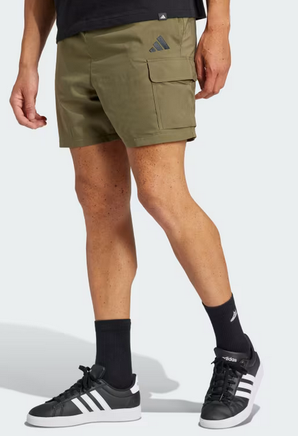 Pantaloncino Uomo Adidas Essentials Small Logo Cargo  - Verde Militare