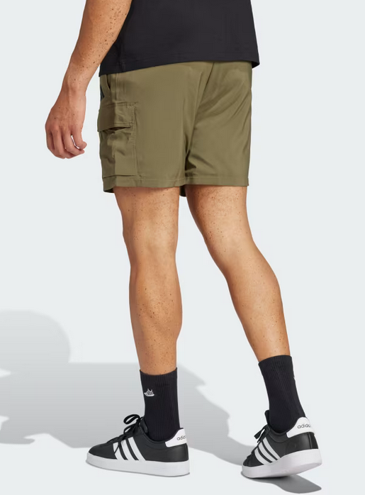 Pantaloncino Uomo Adidas Essentials Small Logo Cargo  - Verde Militare