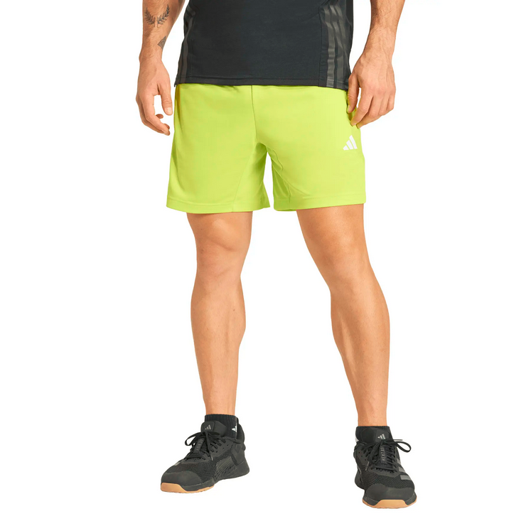 Pantaloncino Uomo Adidas Pique Workout Base 3-Stripes- GIALLO FLUO