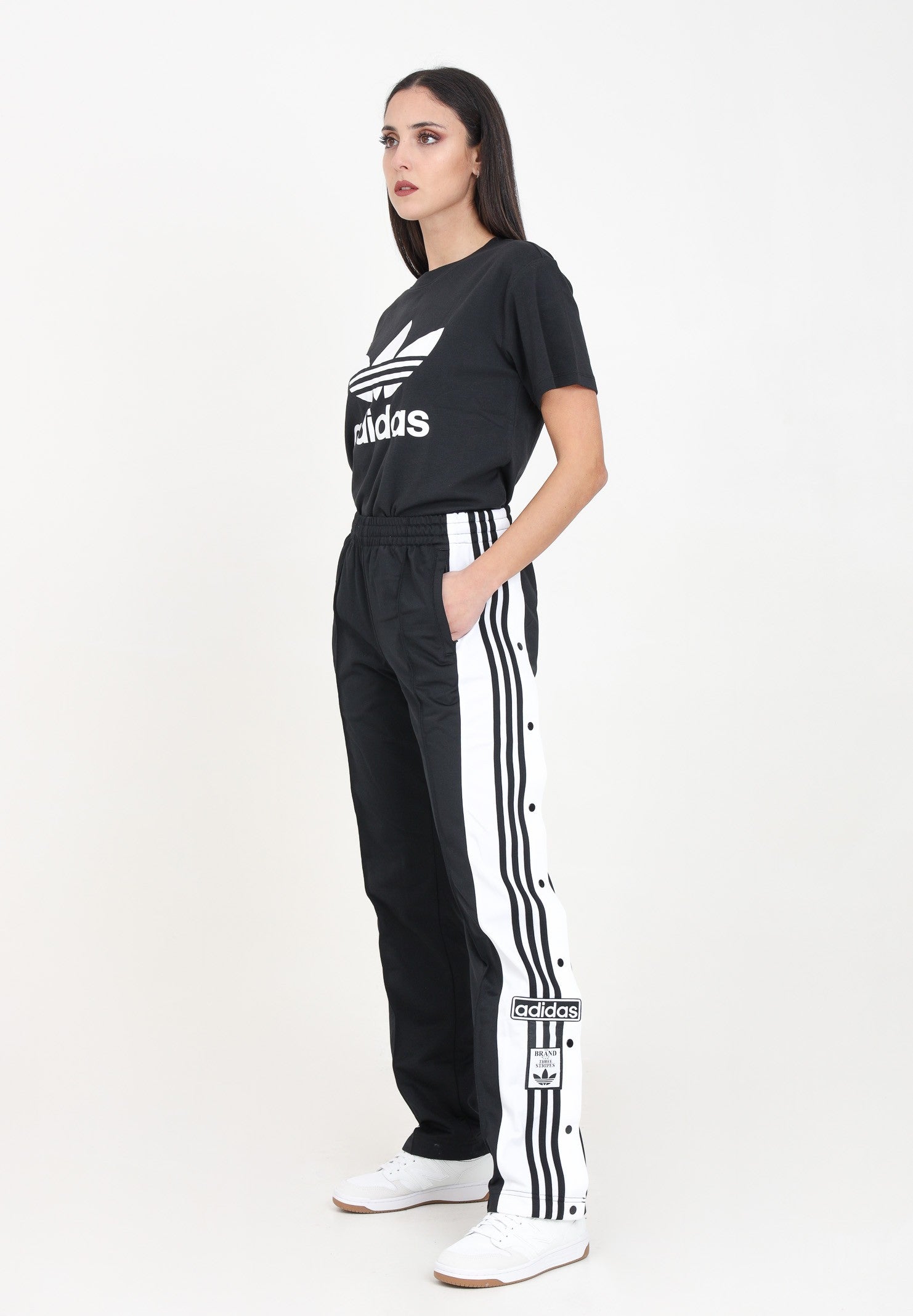 Pantalone Donna Adidas Adibreak - Nero/Bianco