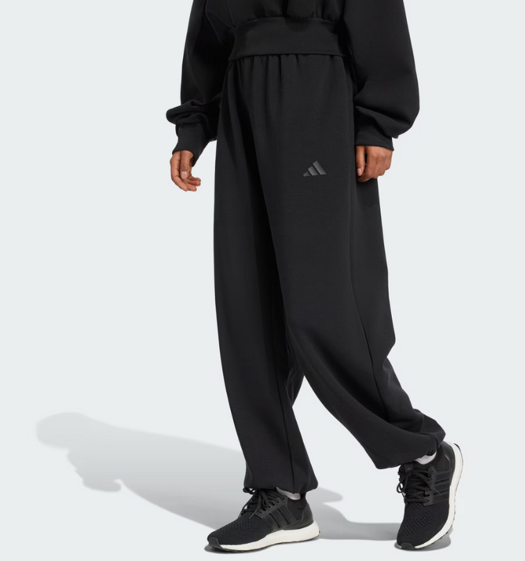 Pantalone Donna Adidas  Ampio Soft Lux Flared - Nero