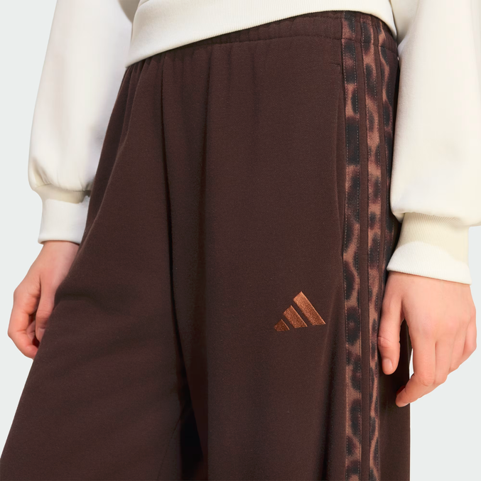 Pantalone Donna Adidas Essentials 3-Stripes Animalier - Marrone