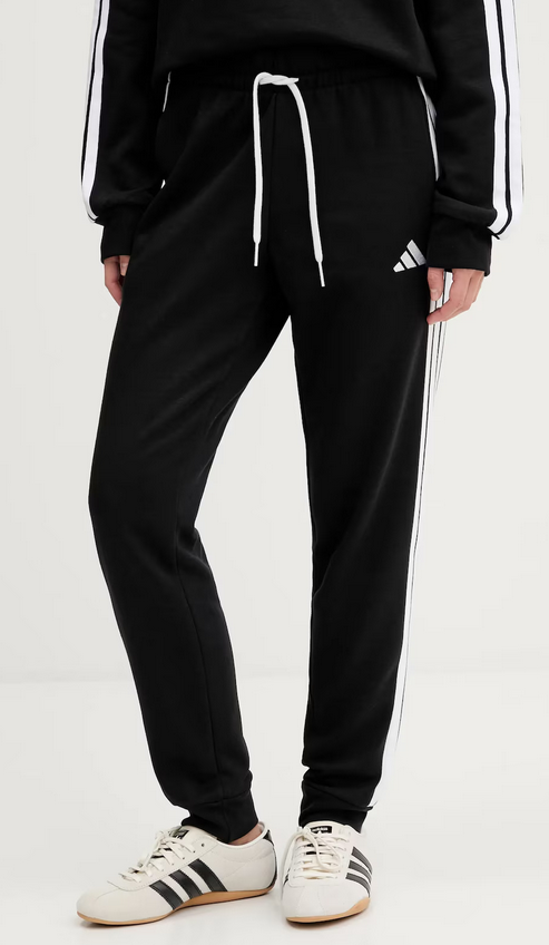 Pantalone Donna Adidas Essentials 3-Stripes Fleece Slim - Nero