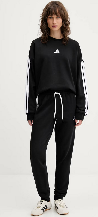 Pantalone Donna Adidas Essentials 3-Stripes Fleece Slim - Nero