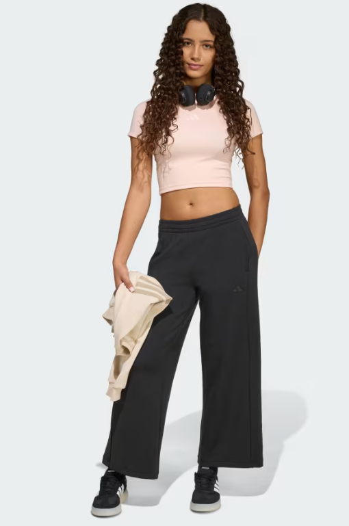 Pantalone Ragazza Adidas Future Icons 3-Stripes Wide Leg - Nero