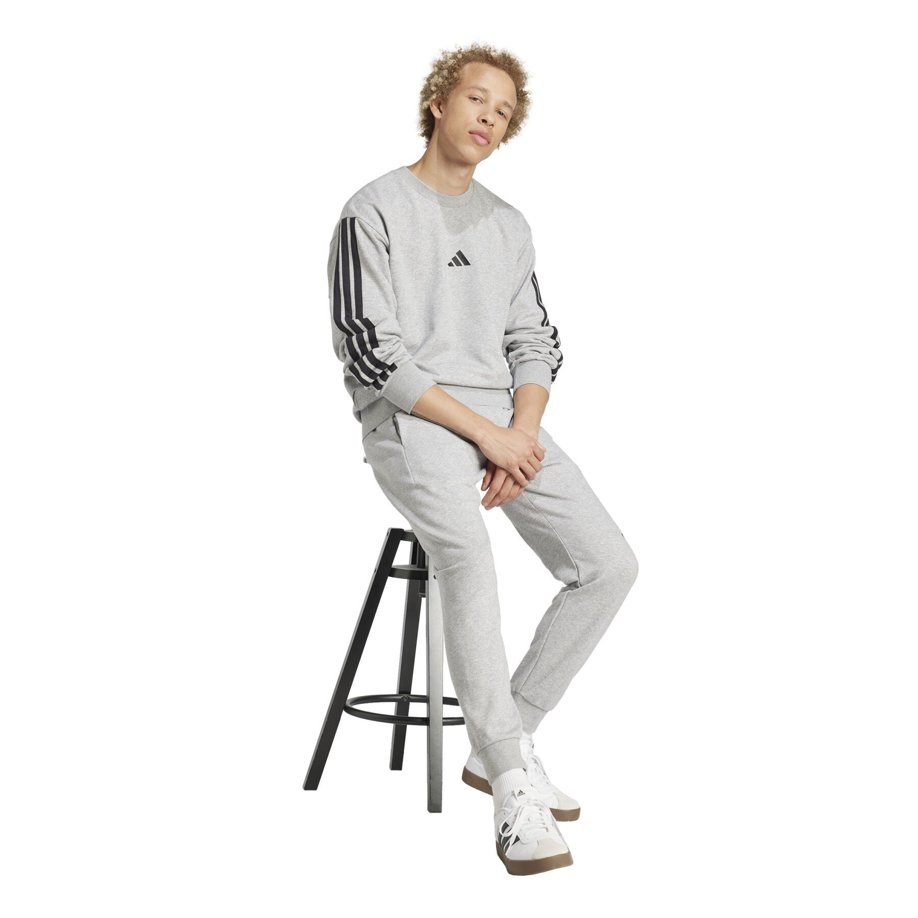 Pantalone Uomo Adidas Essentials Big Logo French Terry - Grigio
