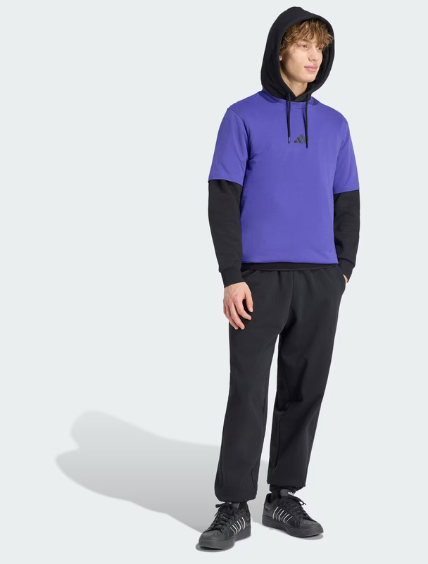 Pantalone Uomo Adidas Kit Small Logo Cuffed - Nero