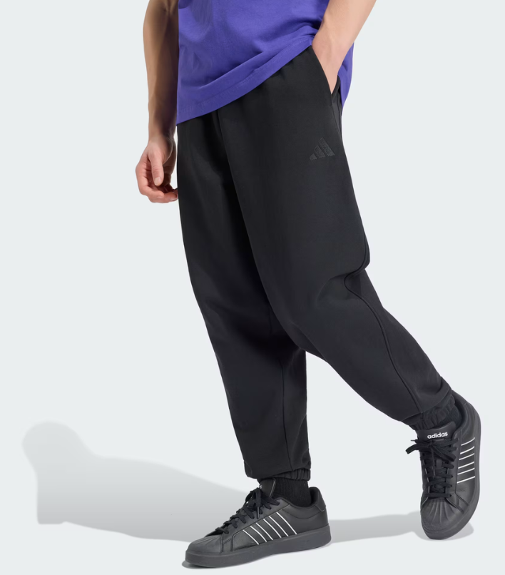Pantalone Uomo Adidas Kit Small Logo Cuffed - Nero