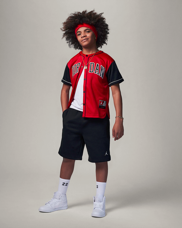 T-shirt Ragazzo Jordan Baseball Jersey - Rosso/Nero