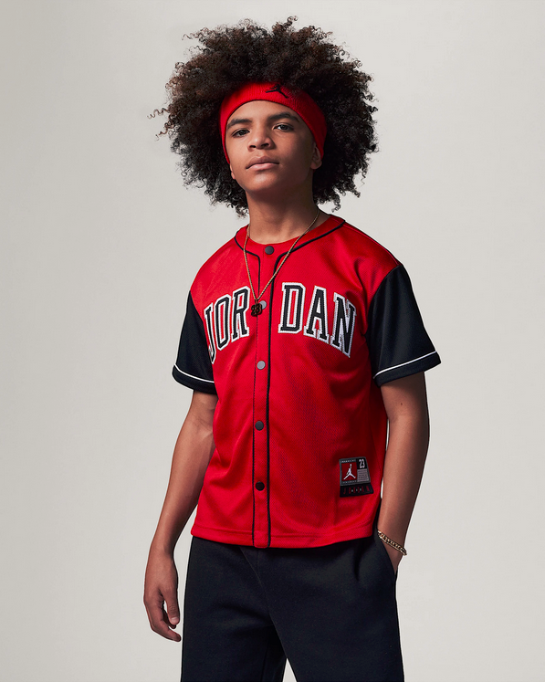 T-shirt Ragazzo Jordan Baseball Jersey - Rosso/Nero