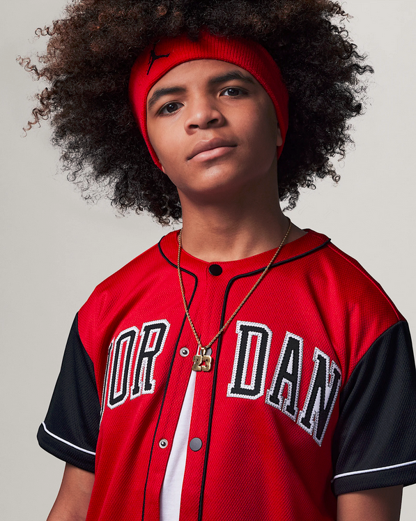 T-shirt Ragazzo Jordan Baseball Jersey - Rosso/Nero
