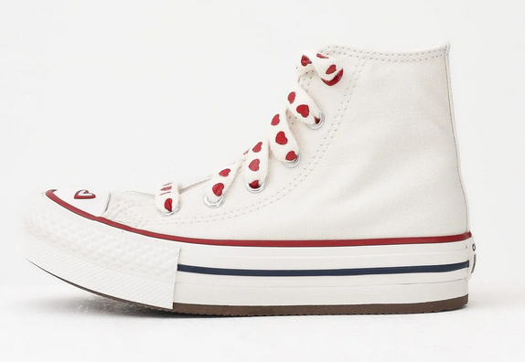 Scarpe Bambina Converse Chuck Taylor All Star Platform Valentine's Day - Bianco