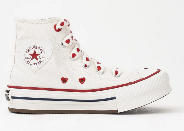 Scarpe Bambina Converse Chuck Taylor All Star Platform Valentine's Day - Bianco