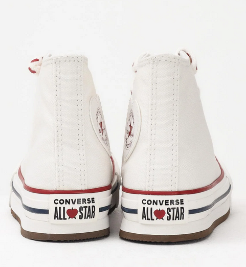 Scarpe Bambina Converse Chuck Taylor All Star Platform Valentine's Day - Bianco