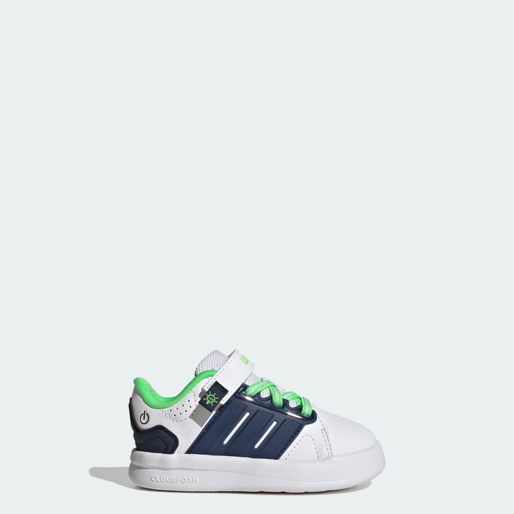 Scarpe Bambino Adidas LIGHTORAMA COURT EL I - BIANCO/VERDE/BLU