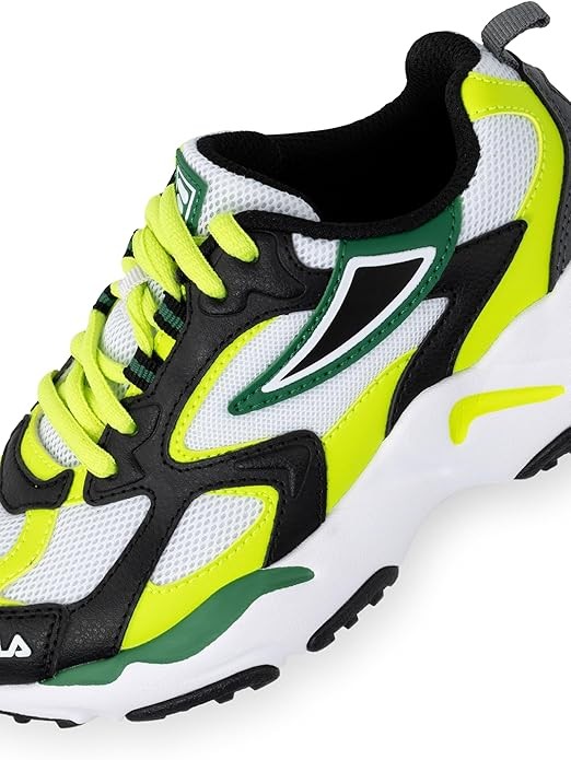 Scarpe Bambino Fila Ray Tracer - Bianco/Nero/Giallo Fluo