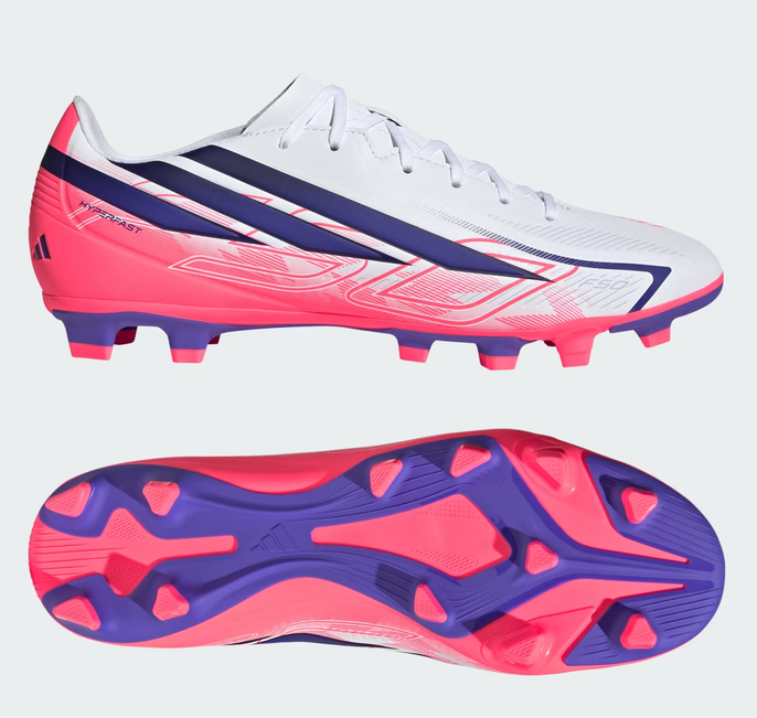 Scarpe Calcio Bambino Adidas F50 Hyperfast Club - Bianco/Fucsia
