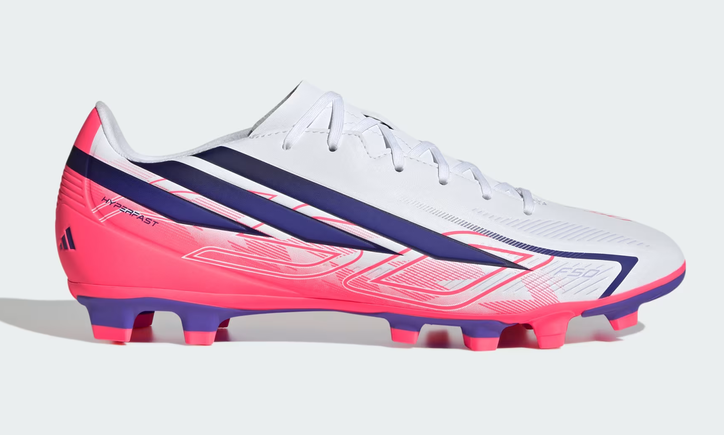 Scarpe Calcio Bambino Adidas F50 Hyperfast Club - Bianco/Fucsia