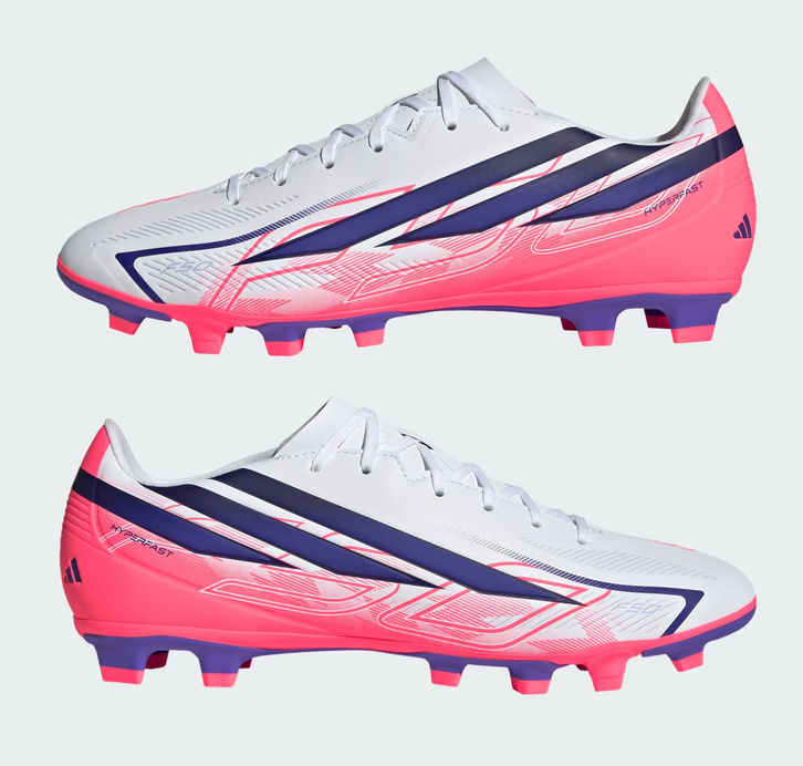 Scarpe Calcio Bambino Adidas F50 Hyperfast Club - Bianco/Fucsia