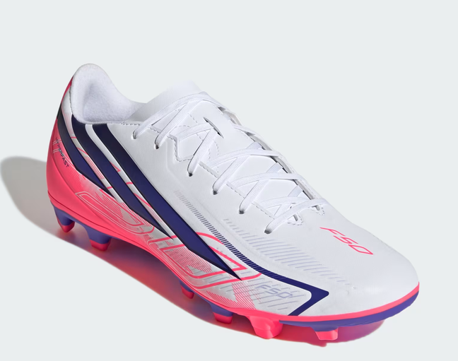 Scarpe Calcio Bambino Adidas F50 Hyperfast Club - Bianco/Fucsia