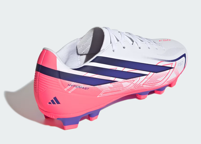 Scarpe Calcio Bambino Adidas F50 Hyperfast Club - Bianco/Fucsia