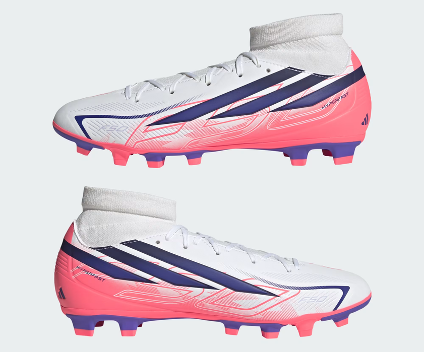 Scarpe Calcio Adidas F50 Hyperfast Club Mid - Bianco