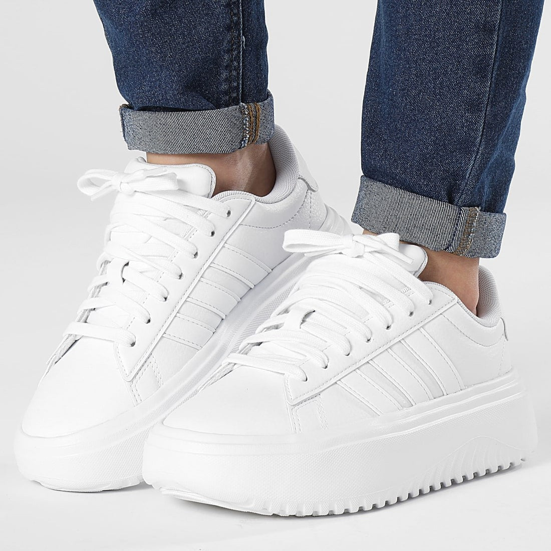 Scarpe  Donna Adidas Grand Court Plateform - Bianco