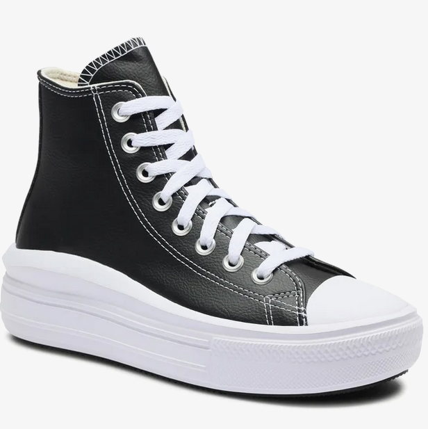 Scarpe Donna Converse Chuck Taylor All Star Move Platform Foundational Leather - Nero