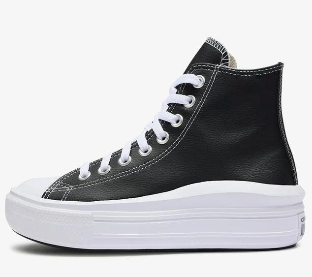 Scarpe Donna Converse Chuck Taylor All Star Move Platform Foundational Leather - Nero