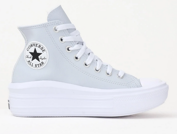 Scarpe Donna Converse Chuck Taylor All Star Move Platform Leather - Grigio
