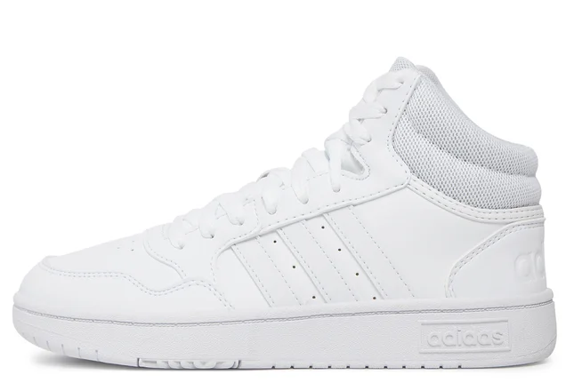 Scarpe Uomo Adidas Hoops 3.0 Mid - Bianco