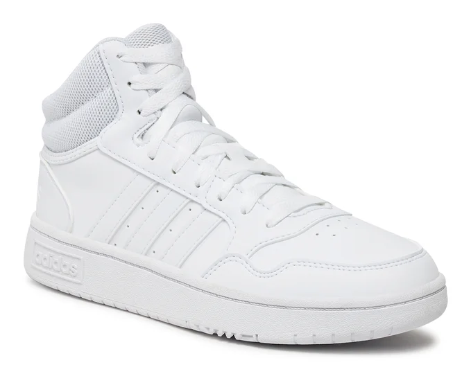 Scarpe Uomo Adidas Hoops 3.0 Mid - Bianco